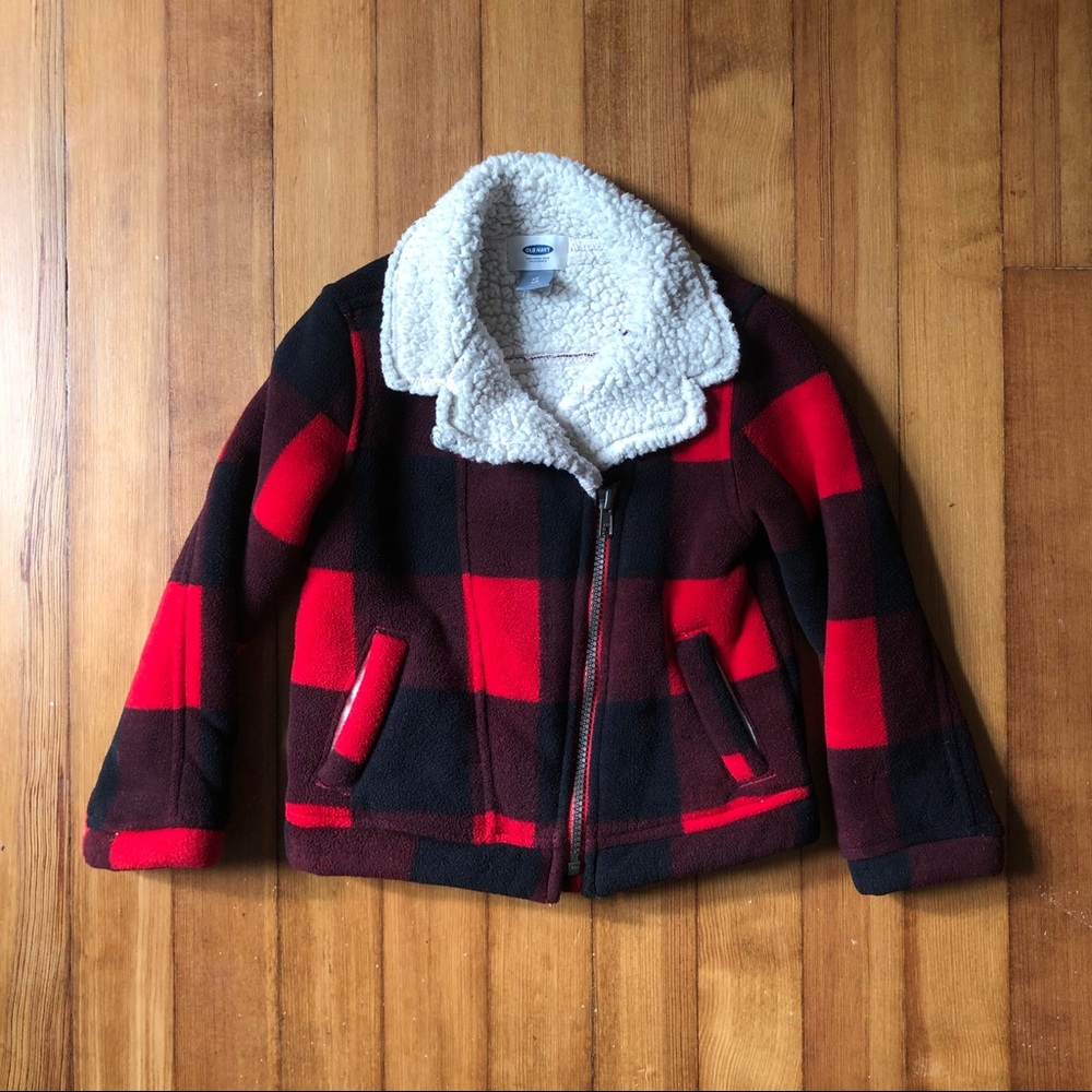 Old Navy Plaid Sherpa Lined Fleece Jacket | Sz 4T